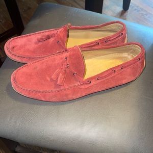 Paul Fredrick Red Suede Leather Loafers